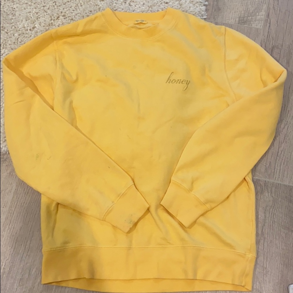 Yellow urban outiftters honey sweatshirt